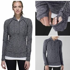 Lululemon Buttery Soft Zip Funnel Neck Think Fast Grey Pullover
